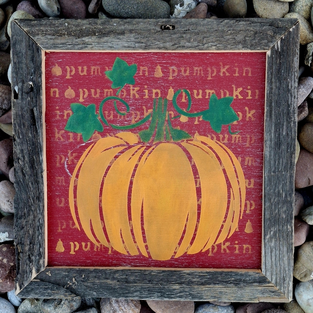 Fall Sweet October Rustic Signs Painted Crafted Harvest Pumpkin Shelf Sitters - Picture 2 of 9